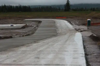 concrete pavement in progress