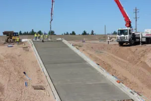 sloped concrete pavement