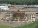 view of industrial construction concrete from above