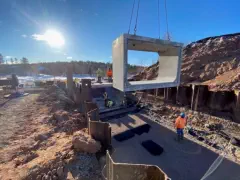 Lowering Box Culvert into position at Cliffs