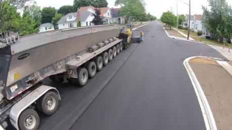 Paving road in residential area