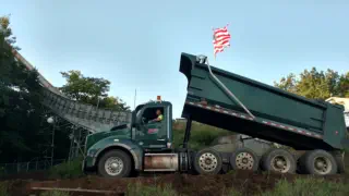 Bacco truck in front of wooden ski jump