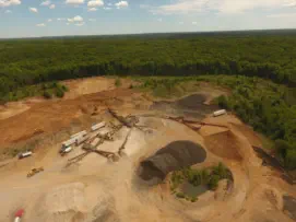 Coveau Pit Aggregate Production drone image